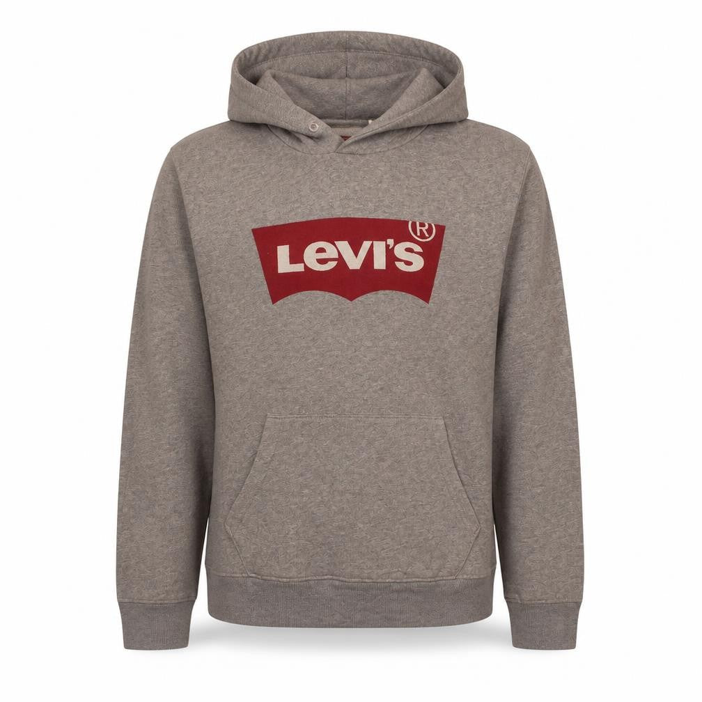 Levi's Men's Grey Pullover Hoodie Small Graphic Logo Sweatshirt