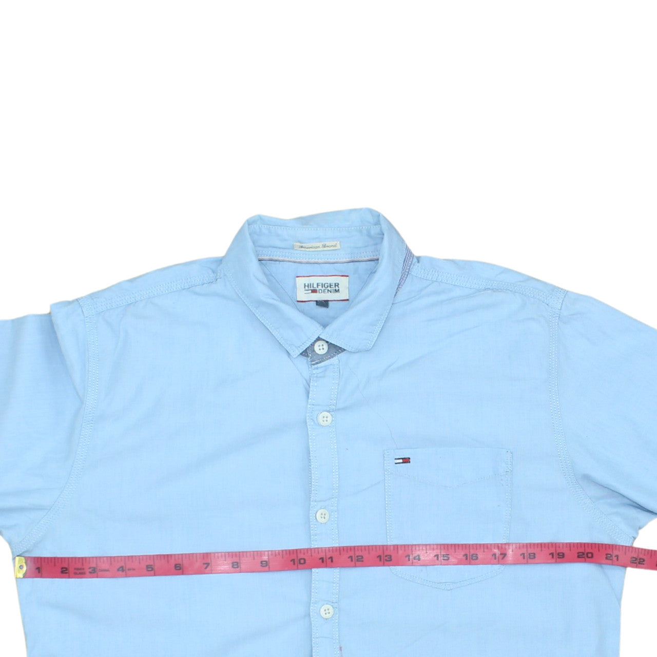 Hilfiger Denim Men's Blue Button-Down Long Sleeve Cotton Shirt M