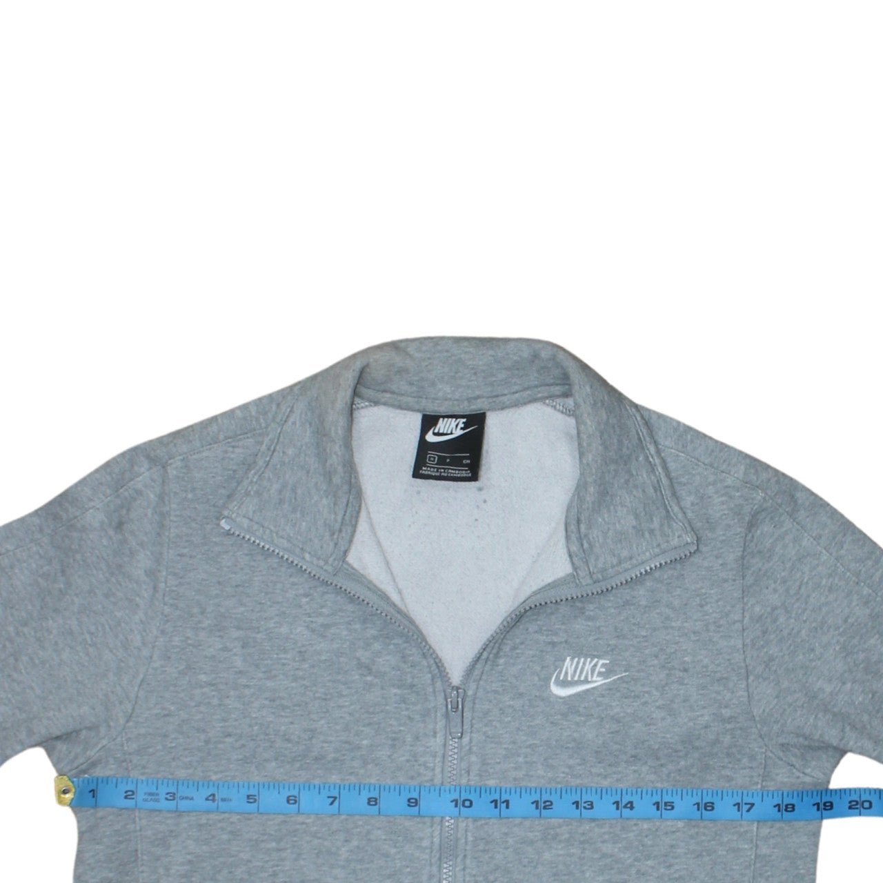 Nike Men's Grey Full Zip Cotton Fleece Sweatshirt Small
