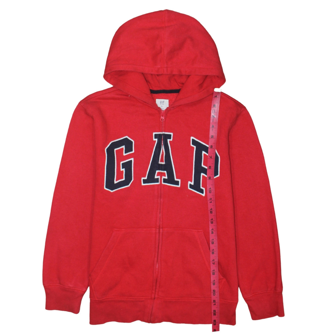 GAP Kids Boys Red Full Zip Hoodie XL 12-13 Years Cotton Blend Logo