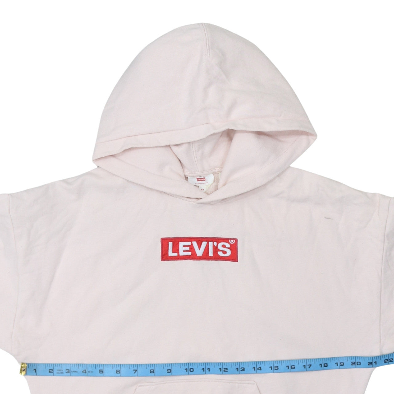 Levi's Women's Pink XS Pullover Hoodie Logo Cotton Sweatshirt