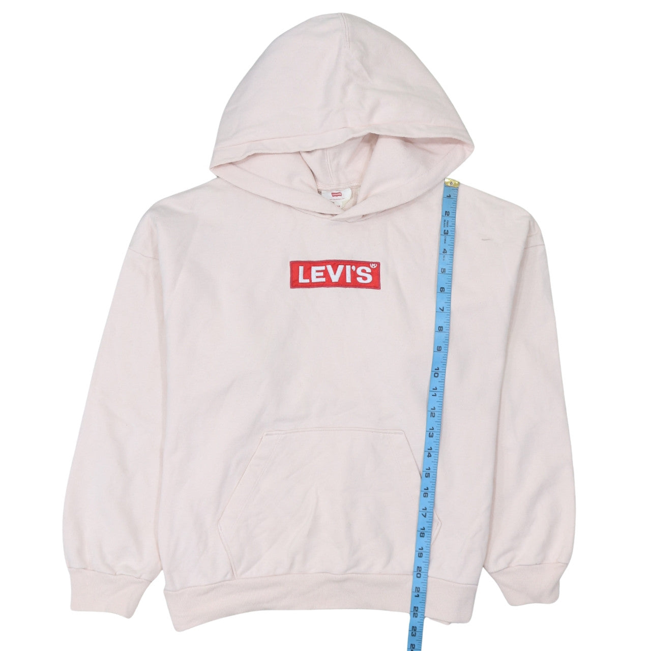 Levi's Women's Pink XS Pullover Hoodie Logo Cotton Sweatshirt