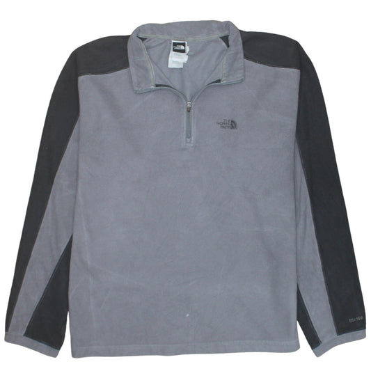 The North Face Men's Grey Fleece 1/4 Zip Pullover Sweatshirt M