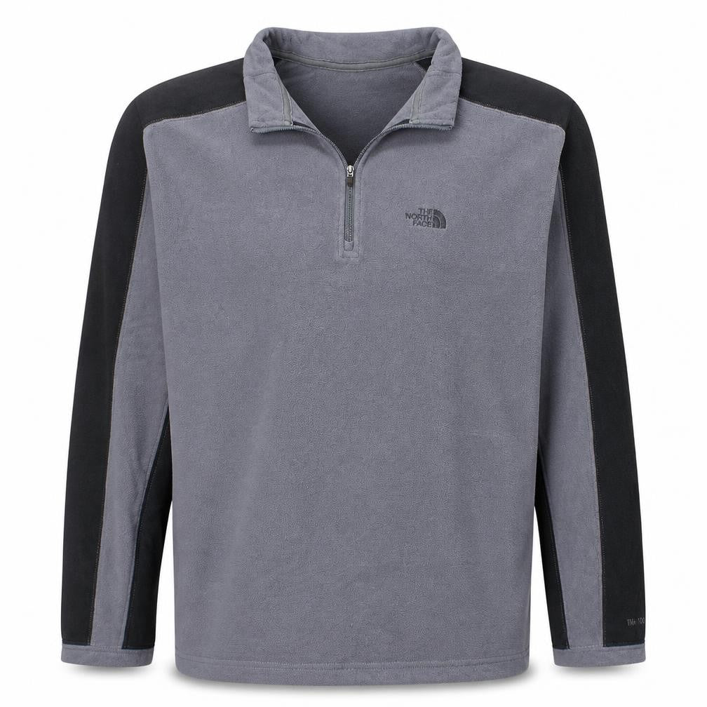 The North Face Men's Grey Fleece 1/4 Zip Pullover Sweatshirt M