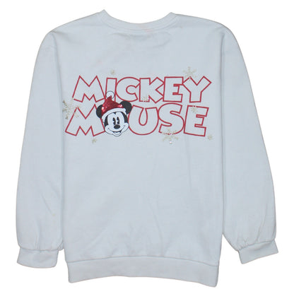 Back view of Disney at Primark girls’ white christmas mickey mouse sweatshirt 13-14 years