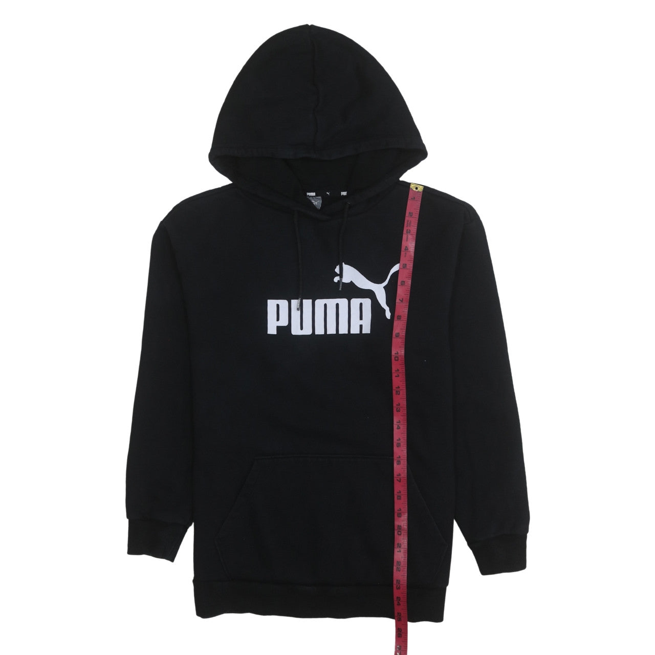Puma Mens Black Small Pullover Hoodie Fleece Logo Sweatshirt