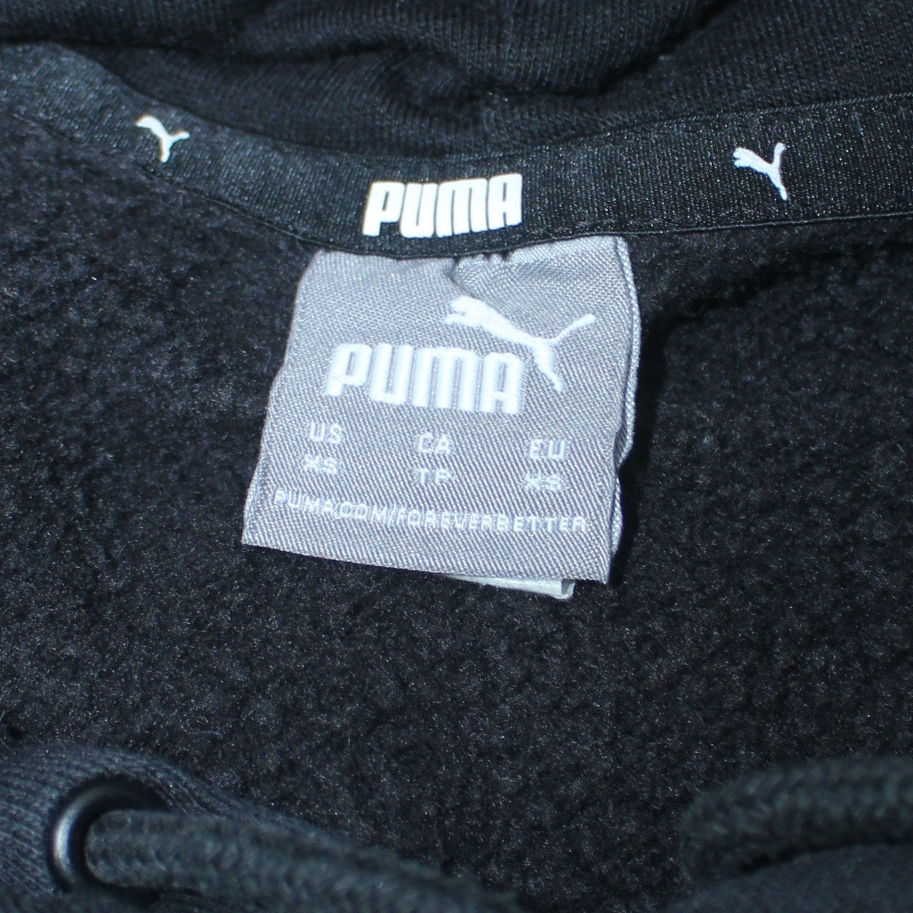 Puma Mens Black Small Pullover Hoodie Fleece Logo Sweatshirt