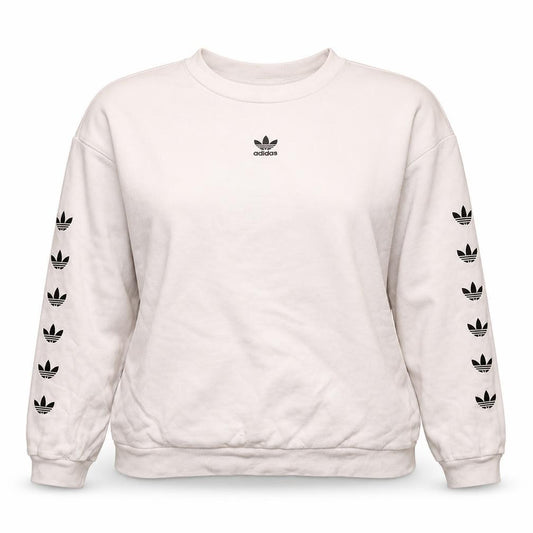 Adidas Womens Beige Crew Neck Sweatshirt Size 14 Logo Print
