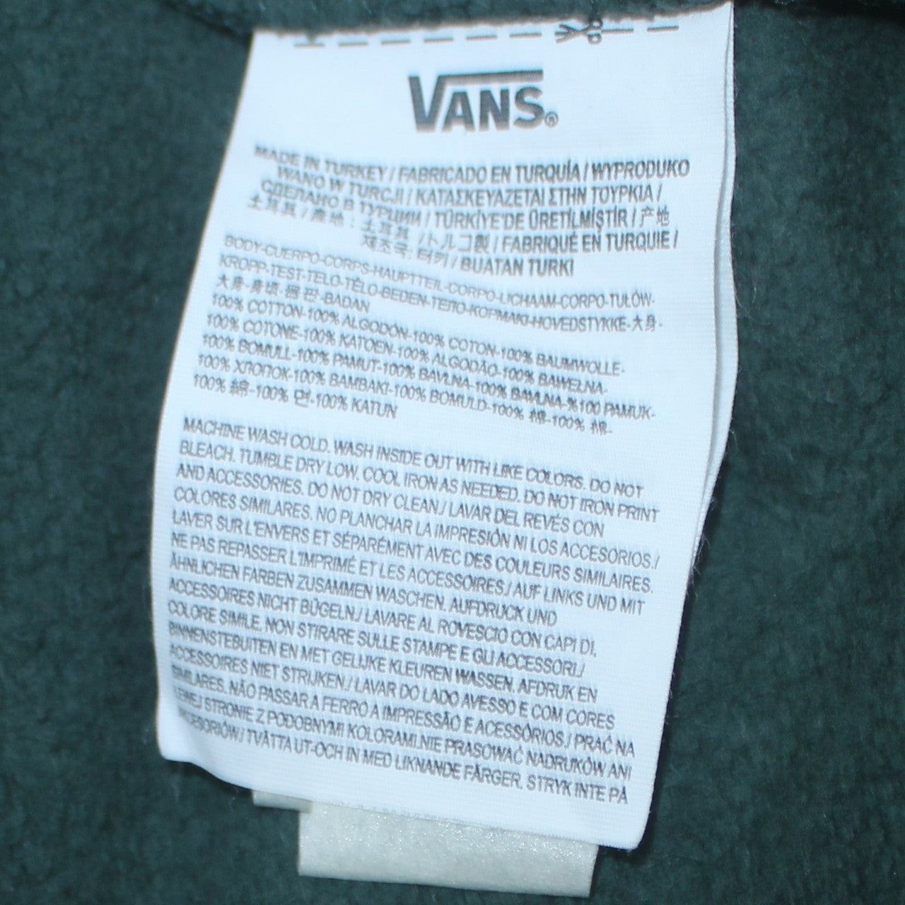 Vans Mens Green XS Pullover Hoodie Off The Wall Logo Skateboard Sweatshirt