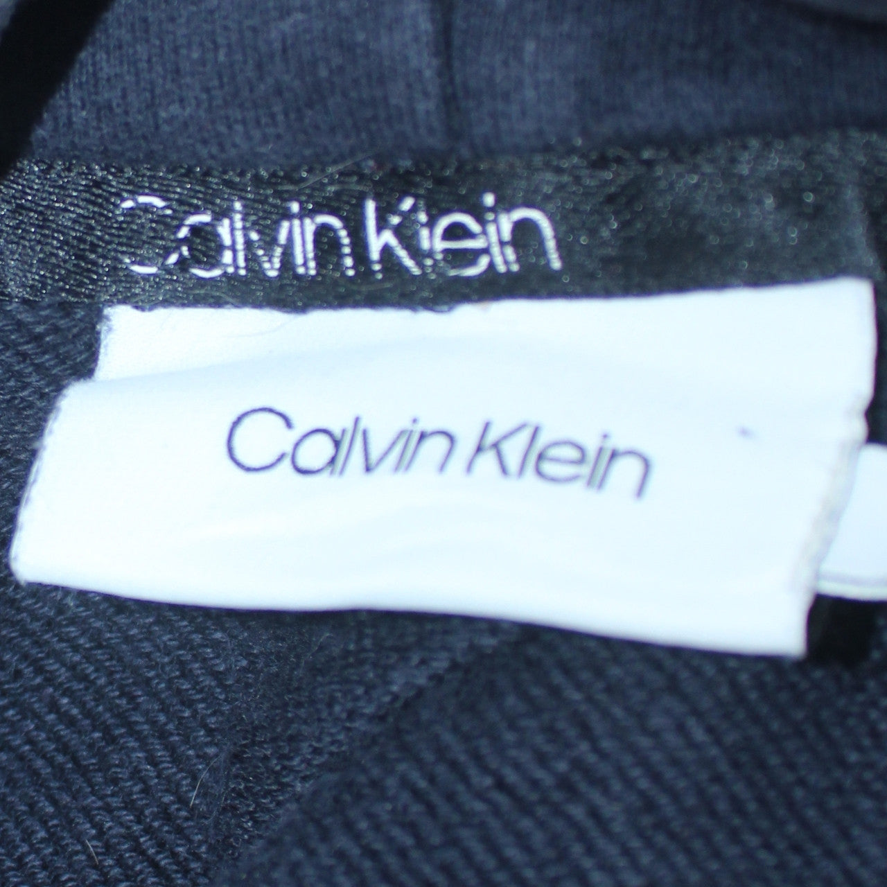 Calvin Klein Men's Blue Pullover Hoodie Size M Logo Fleece