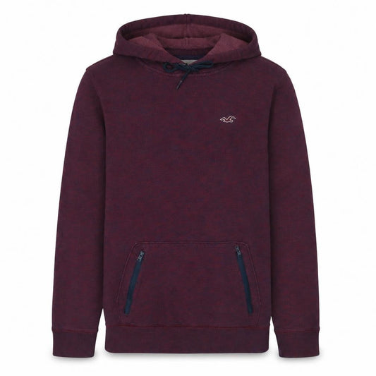 Hollister Men’s Red Pullover Hoodie Size S Logo Zip Pocket Sweatshirt