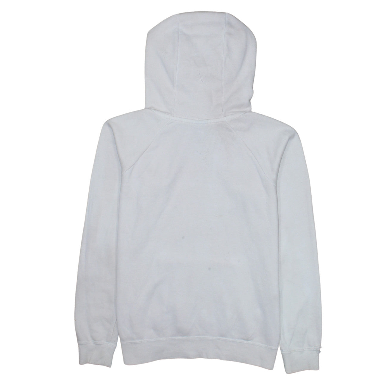 Nike Womens White Pullover Hoodie Small Logo Print Cotton Blend