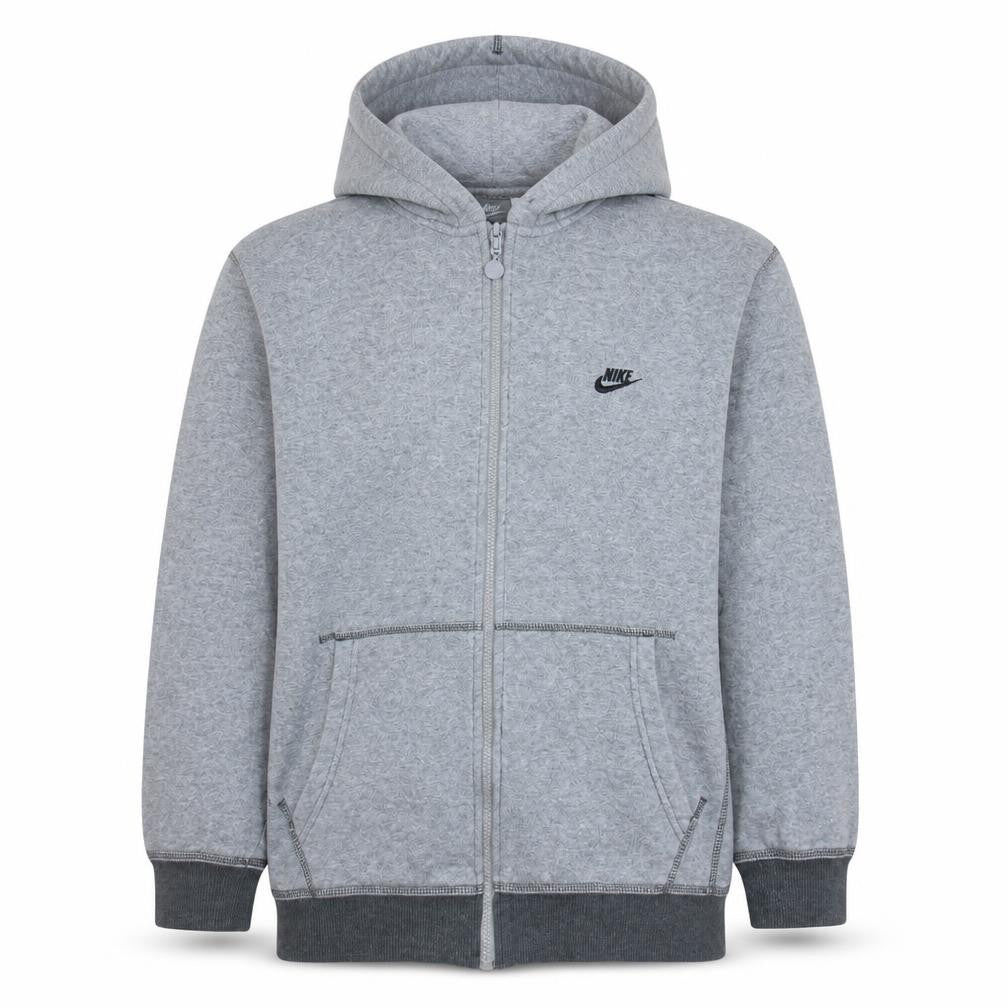 Nike Boys Grey XL Full Zip Fleece Hoodie Sweatshirt