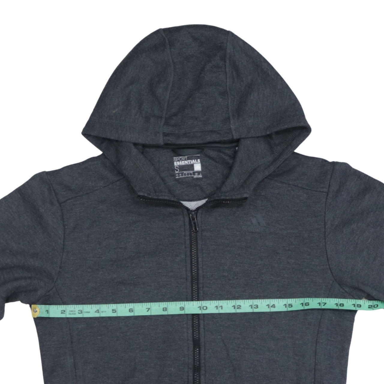 Adidas Men's Grey Full Zip Hoodie Size S Sport Essentials