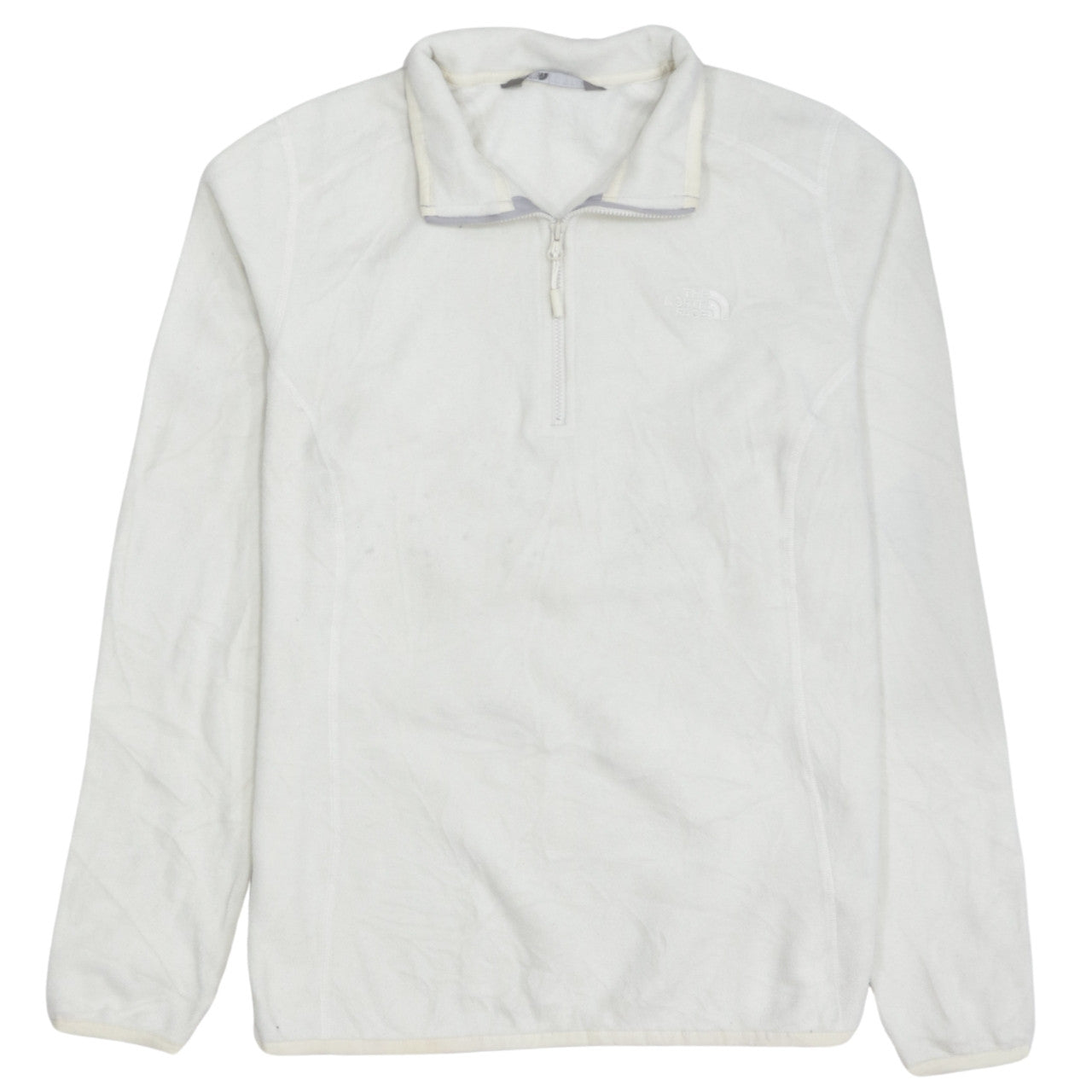 The North Face Women's White Fleece Pullover Sweatshirt L 1/4 Zip