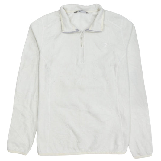 The North Face Women's White Fleece Pullover Sweatshirt L 1/4 Zip
