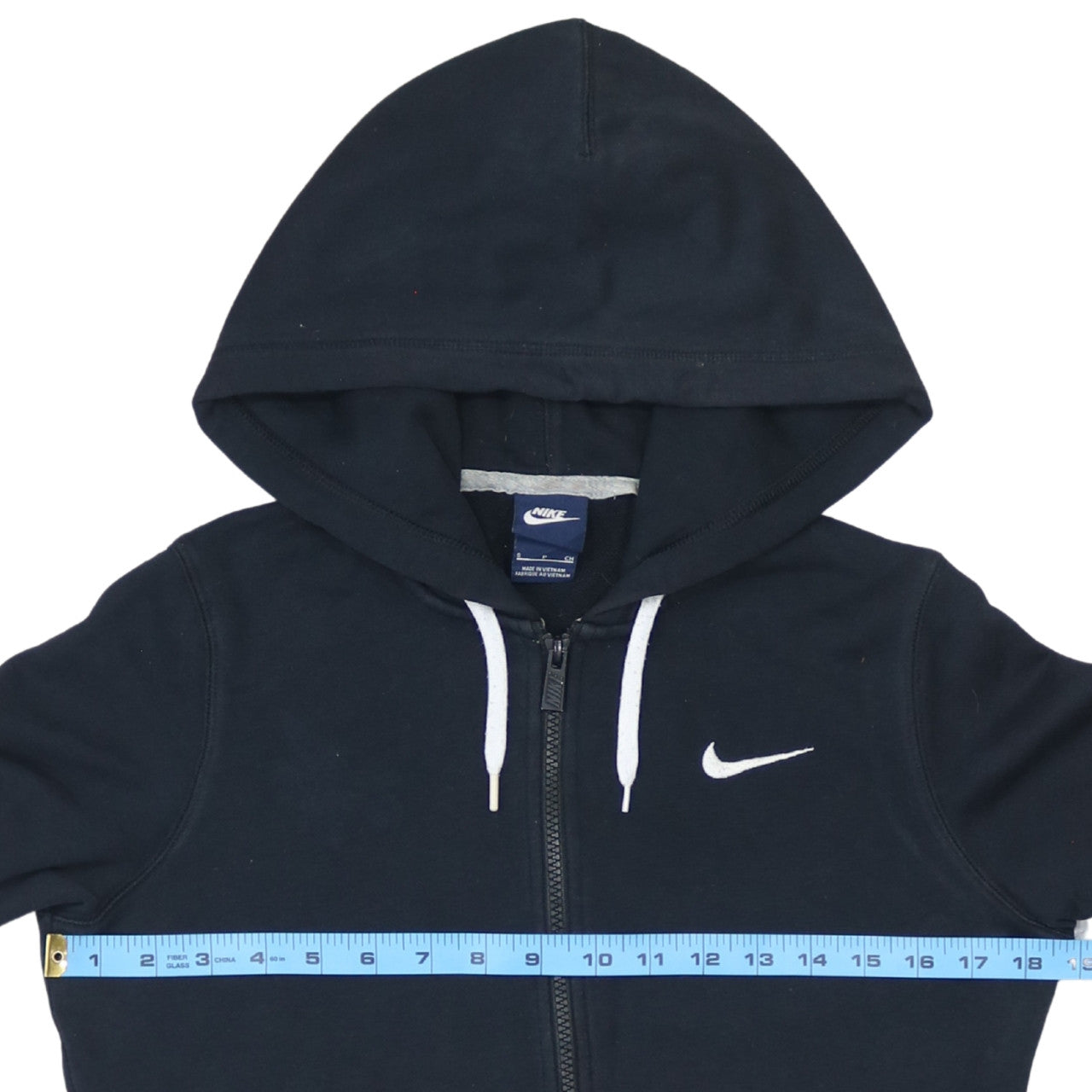 Nike Women's Black Full Zip Hoodie Size S Cotton Blend Logo