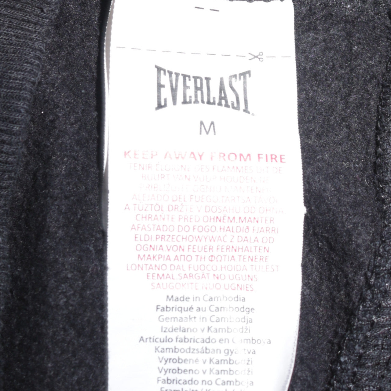 Everlast Men's Black Pullover Hoodie M Sports Fleece Sweatshirt