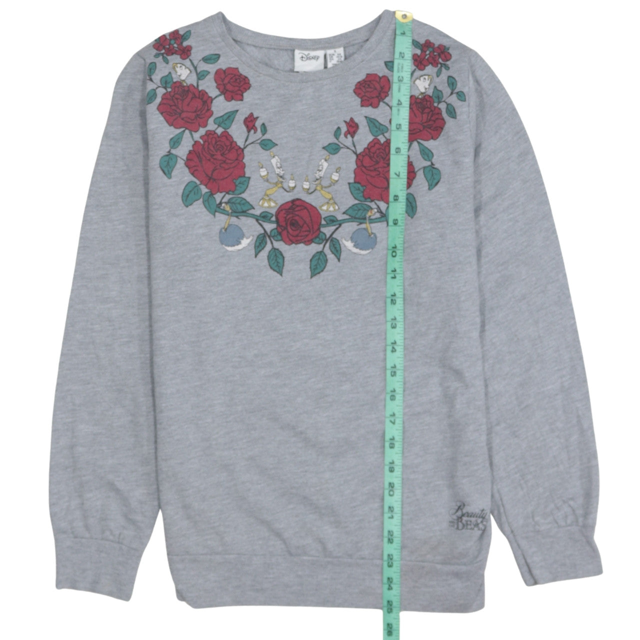 Disney Women’s Grey Beauty and the Beast Floral Sweatshirt Small