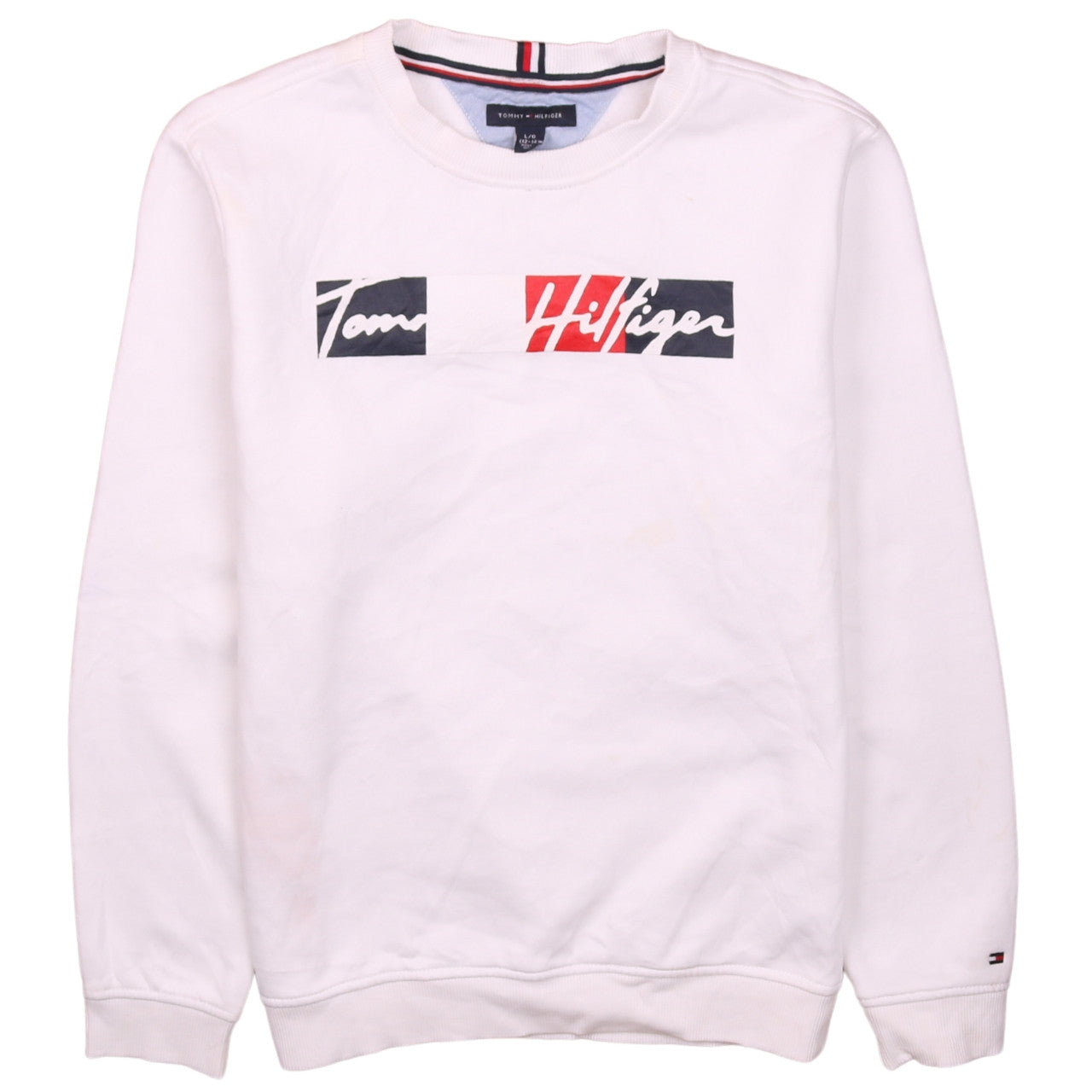 Tommy Hilfiger Boys White Logo Pullover Sweatshirt 12-14 Years