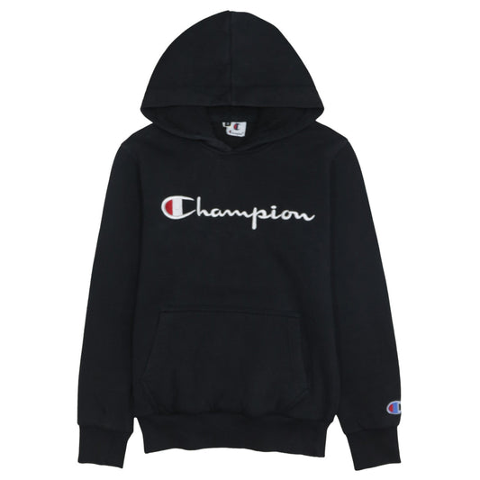 Champion Men's Black Small Pullover Hoodie Embroidered Logo Fleece