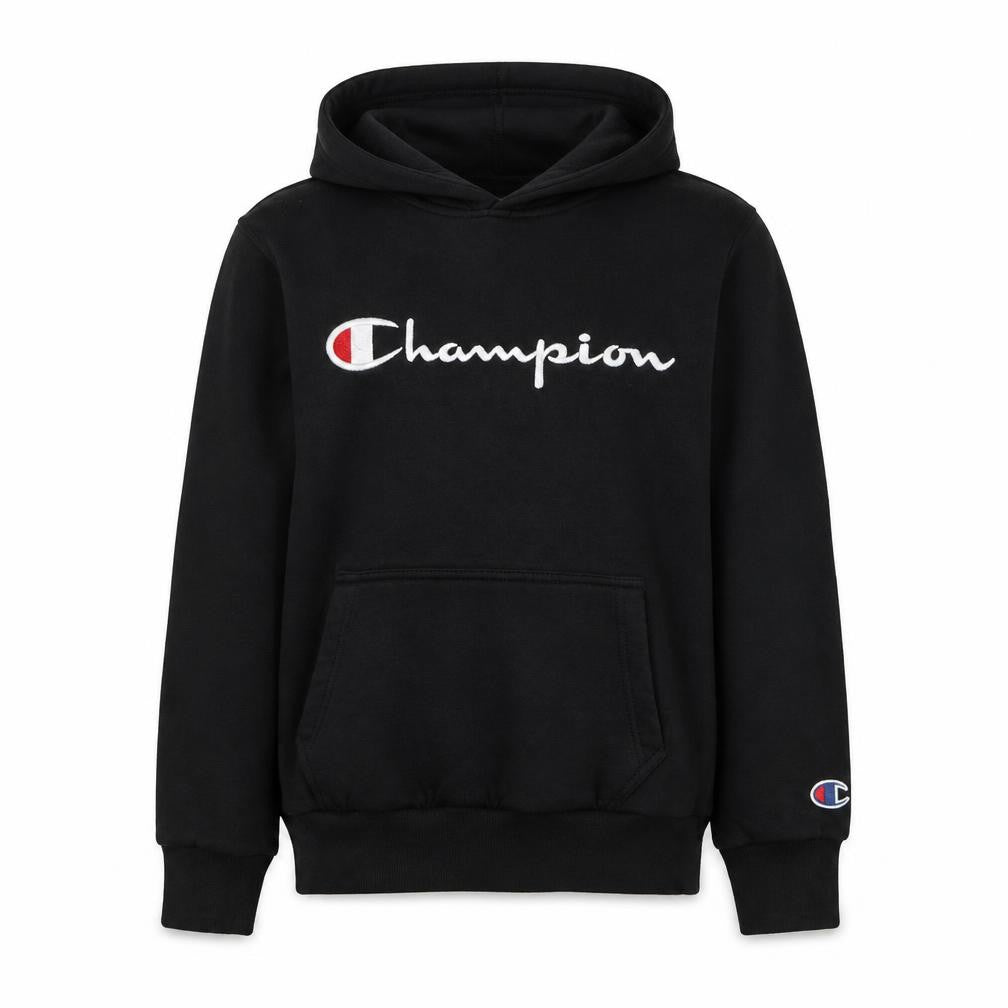 Champion Men's Black Small Pullover Hoodie Embroidered Logo Fleece