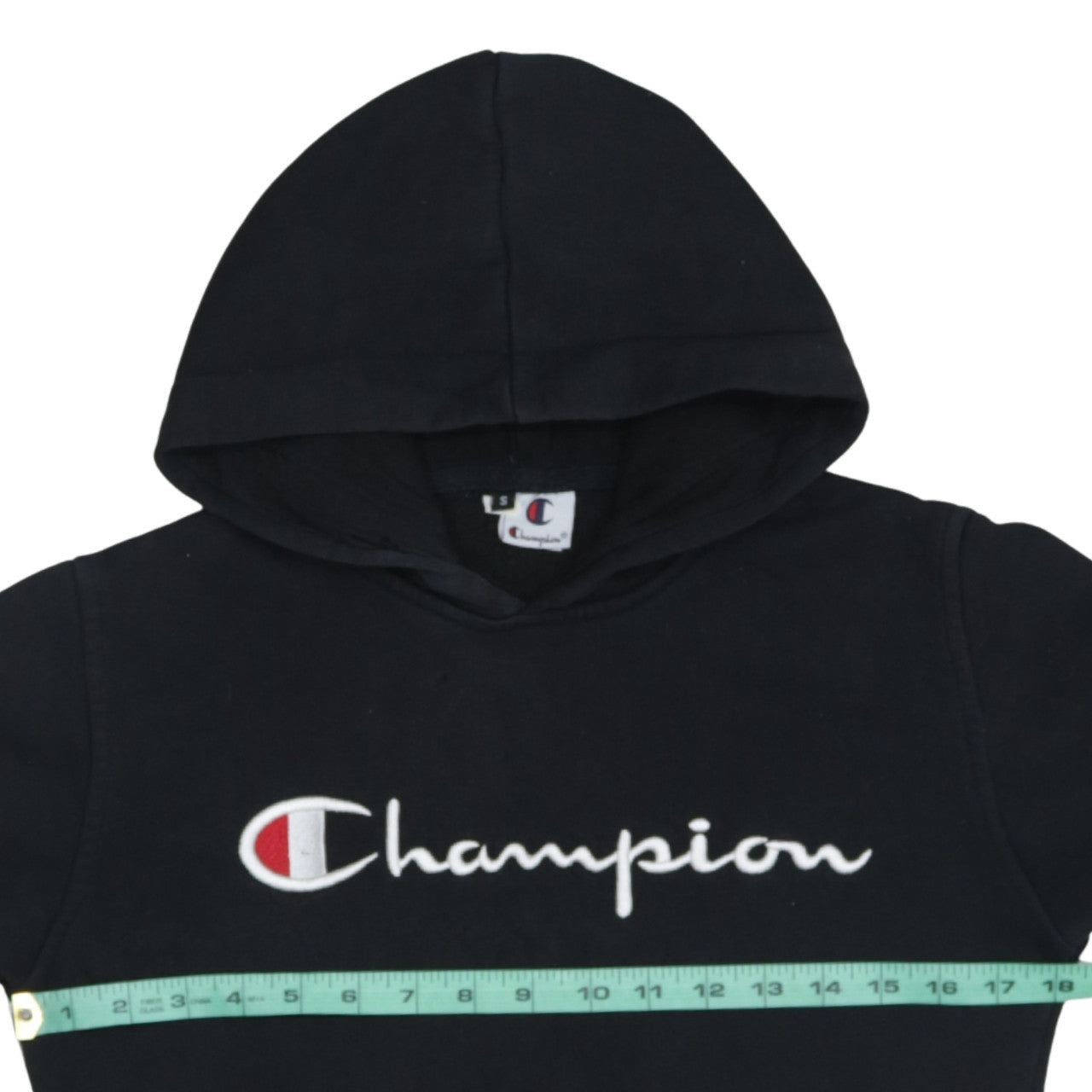 Champion Men's Black Small Pullover Hoodie Embroidered Logo Fleece