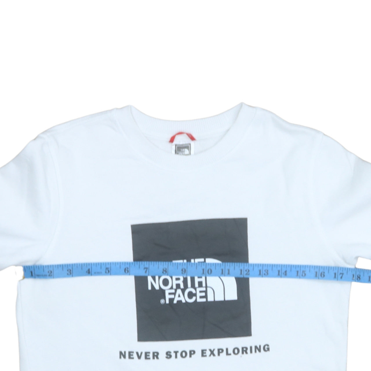 The North Face Boys White Pullover Sweatshirt L Graphic Print Crew Neck