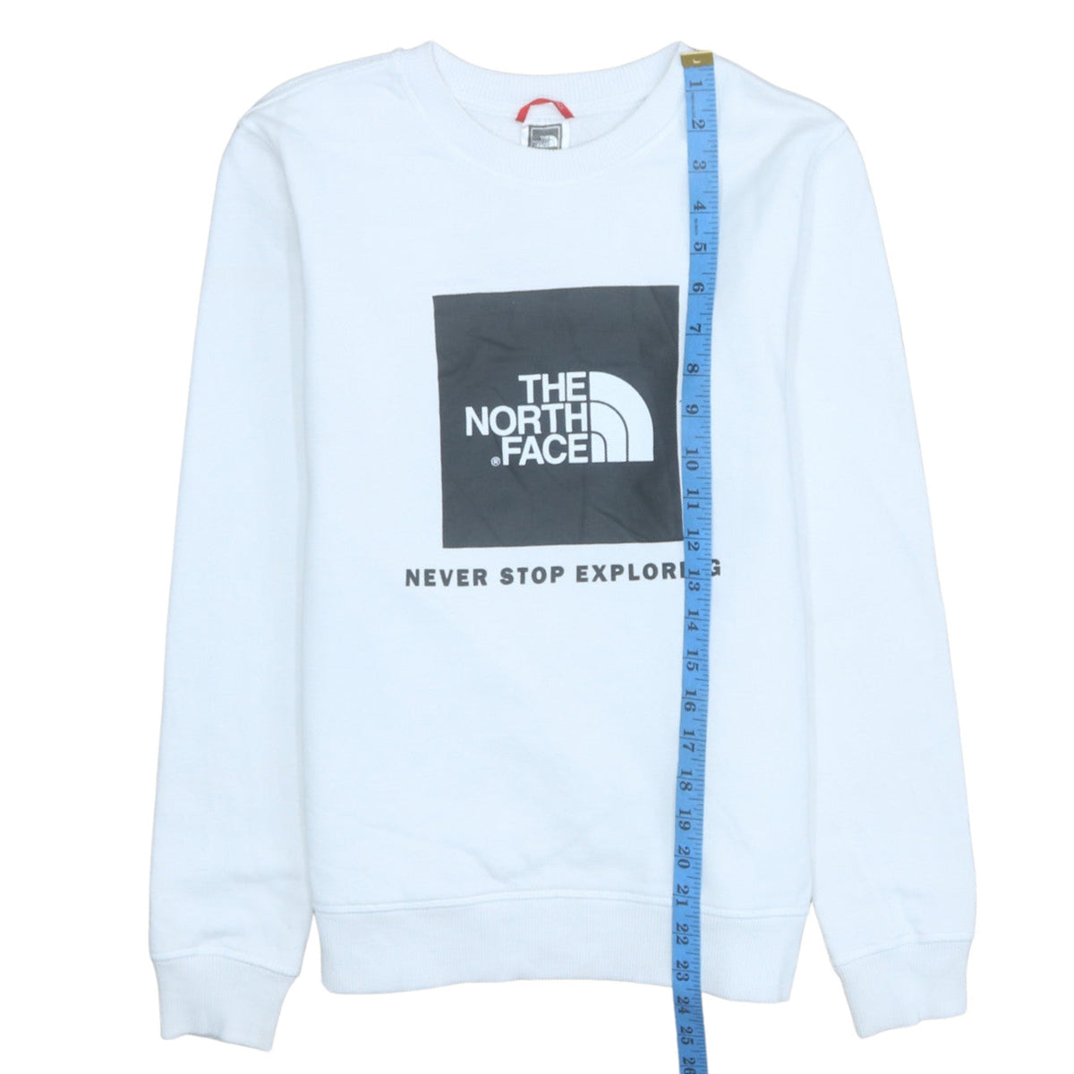The North Face Boys White Pullover Sweatshirt L Graphic Print Crew Neck