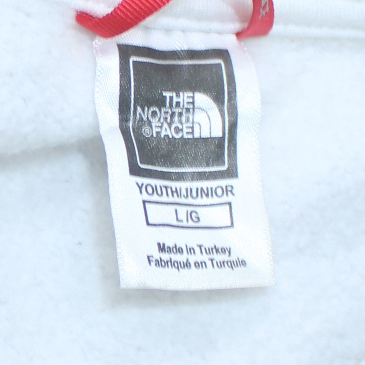 The North Face Boys White Pullover Sweatshirt L Graphic Print Crew Neck