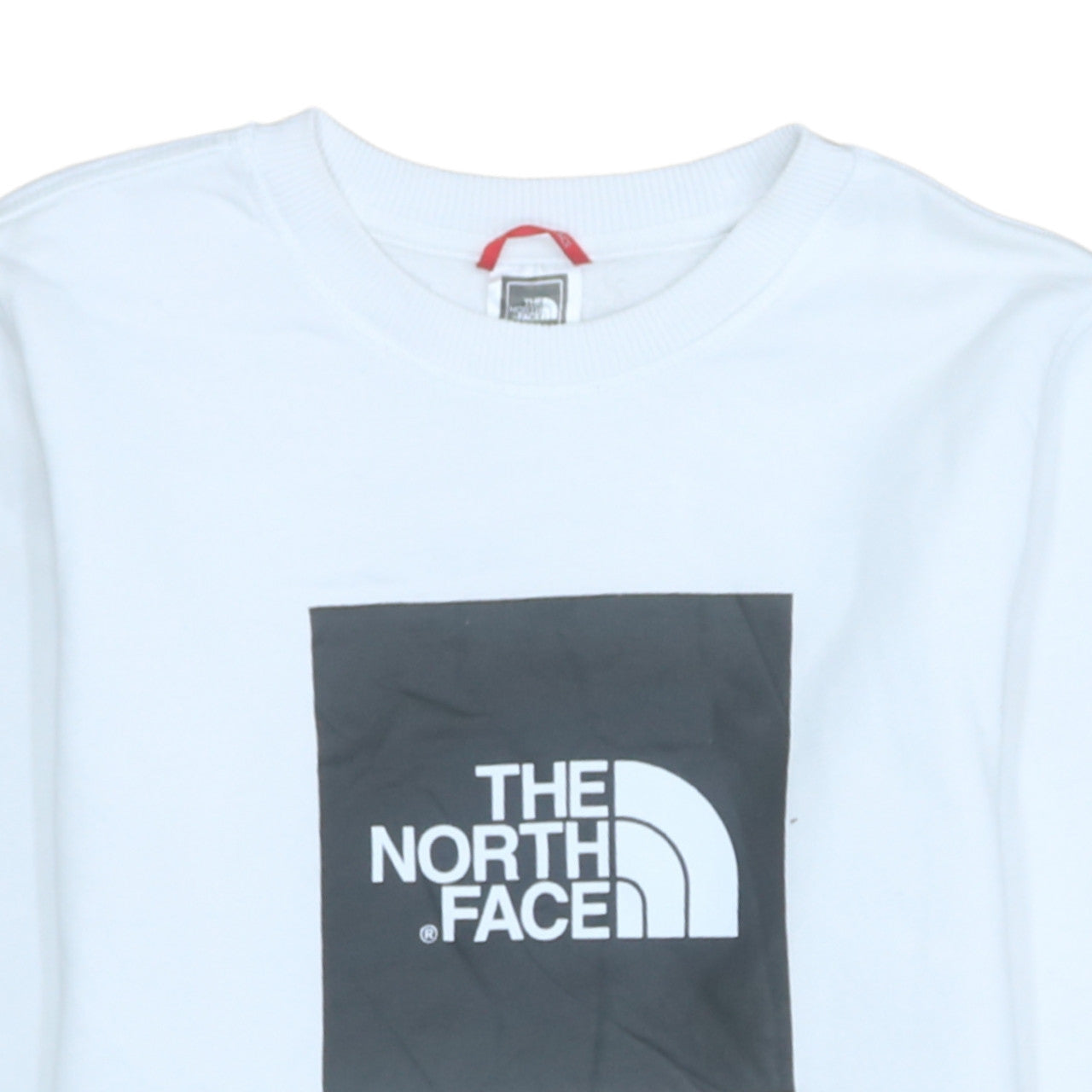 The North Face Boys White Pullover Sweatshirt L Graphic Print Crew Neck