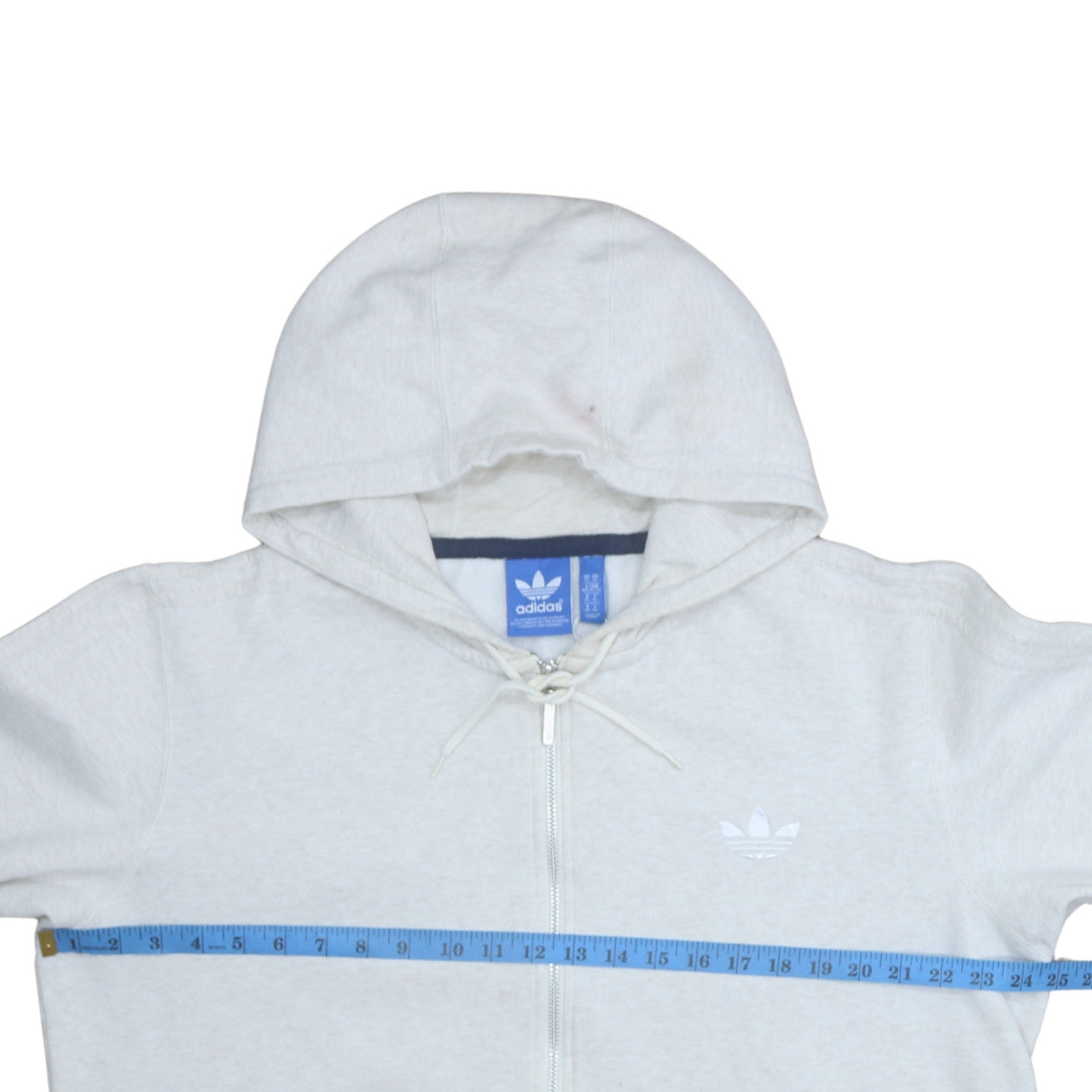 Adidas Womens Beige Full Zip Hoodie XL Cotton Blend Classic Logo