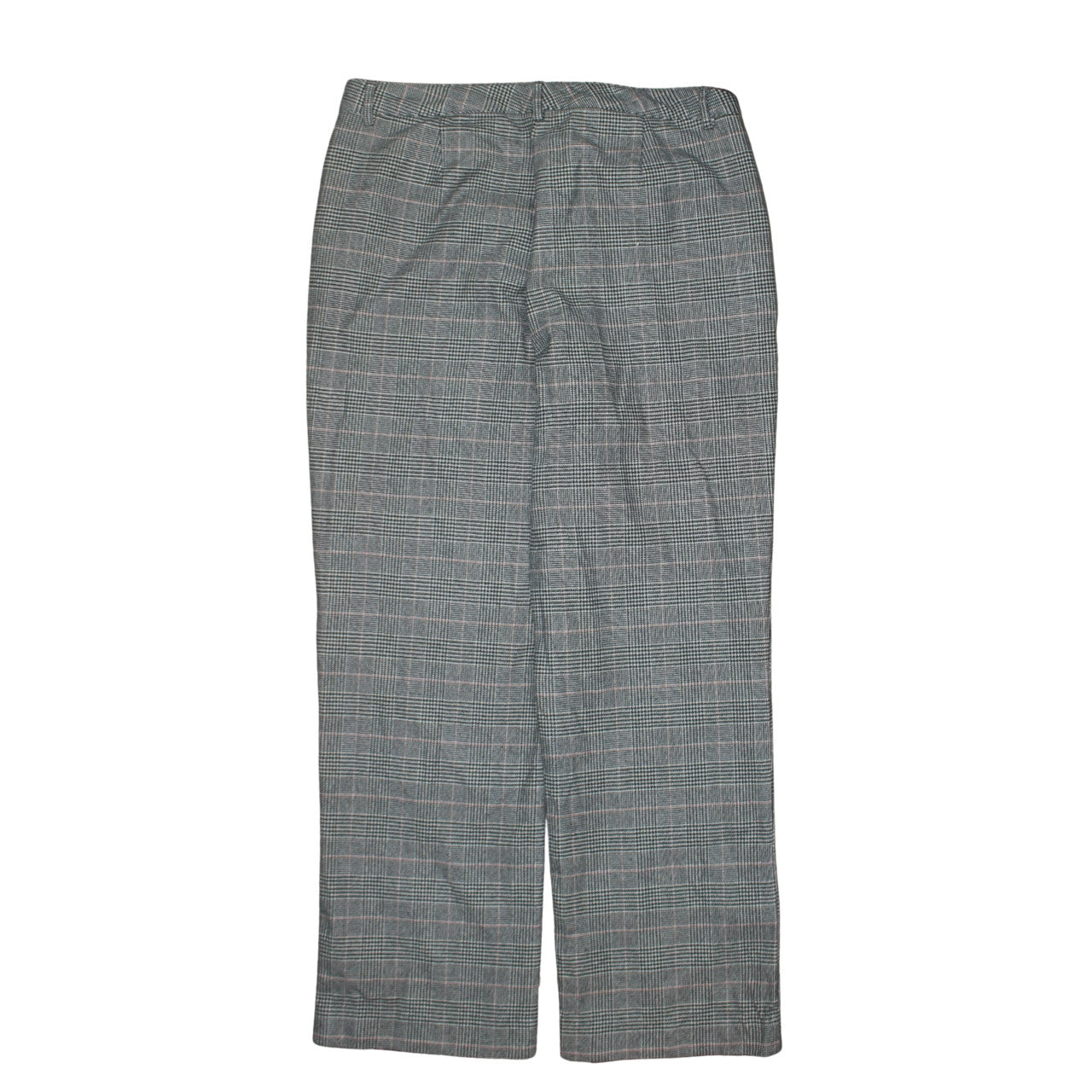 L.L. Bean Women's Grey Checked Classic Fit Cotton Trousers Size 12