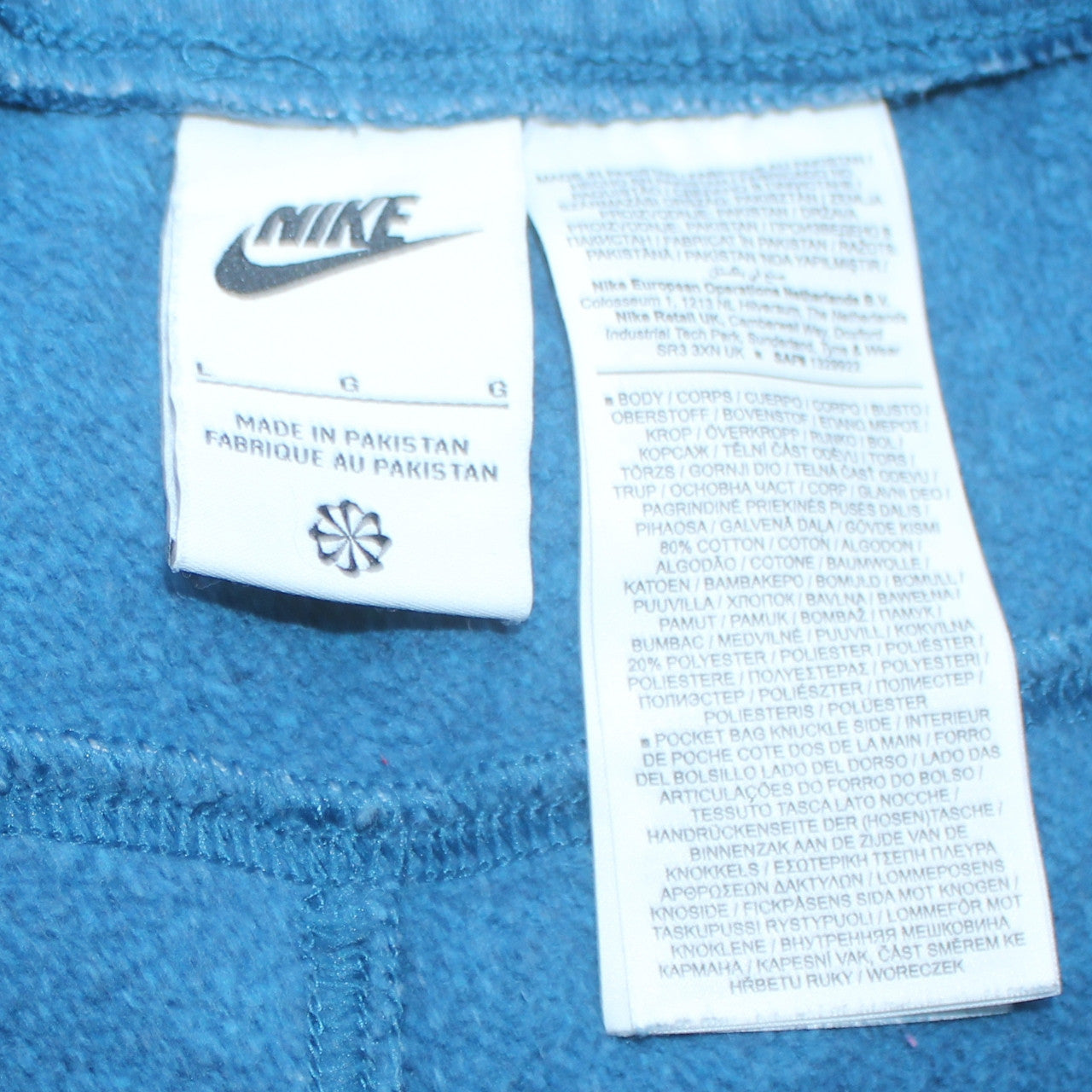 Nike Men's Blue Jogger Trousers L Regular Fit Fleece