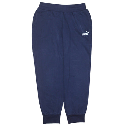 Additional front view of Puma Men's Blue Cotton Blend Sweatpants, size S, Regular Fit