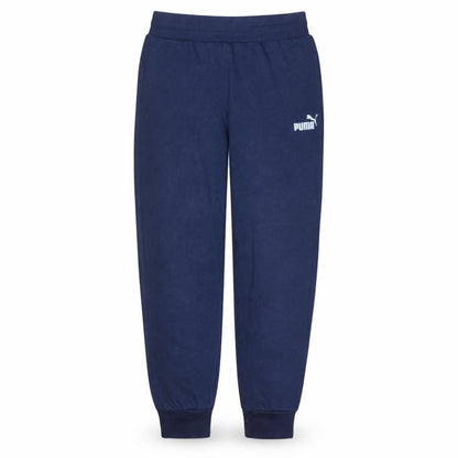 Front view of Puma Men's Blue Cotton Blend Sweatpants, size S, Regular Fit