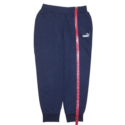 Back view of Puma Men's Blue Cotton Blend Sweatpants, size S, Regular Fit