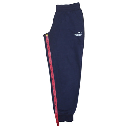 Close-up detail of Puma Men's Blue Cotton Blend Sweatpants, size S, Regular Fit