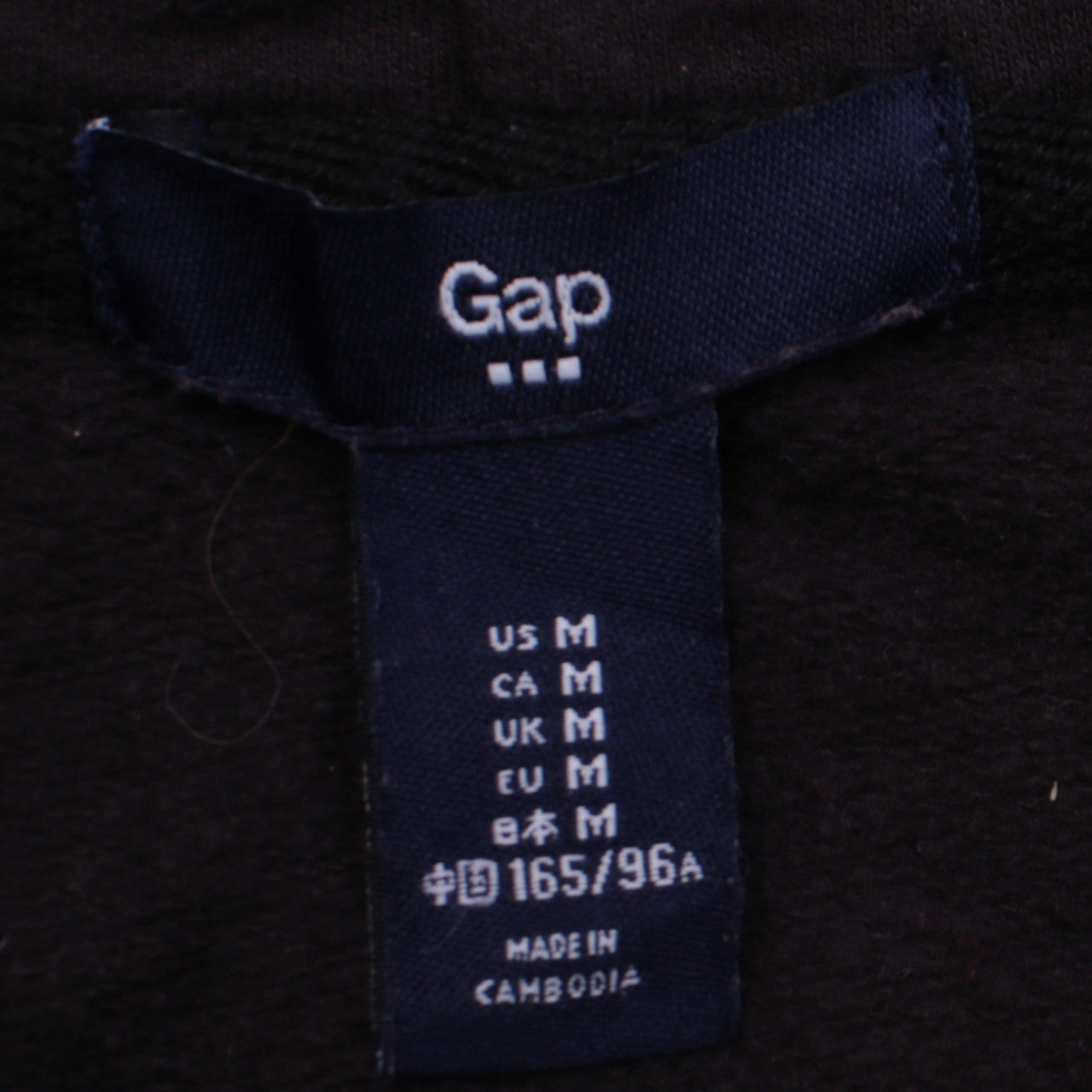 GAP Womens Black Full Zip Hoodie Medium Cotton Blend Casual
