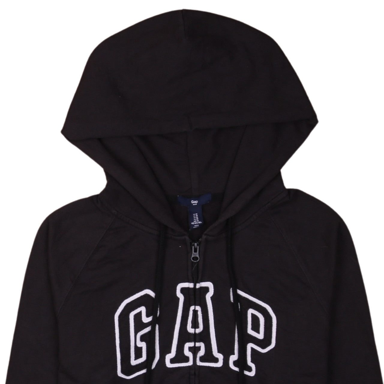 GAP Womens Black Full Zip Hoodie Medium Cotton Blend Casual