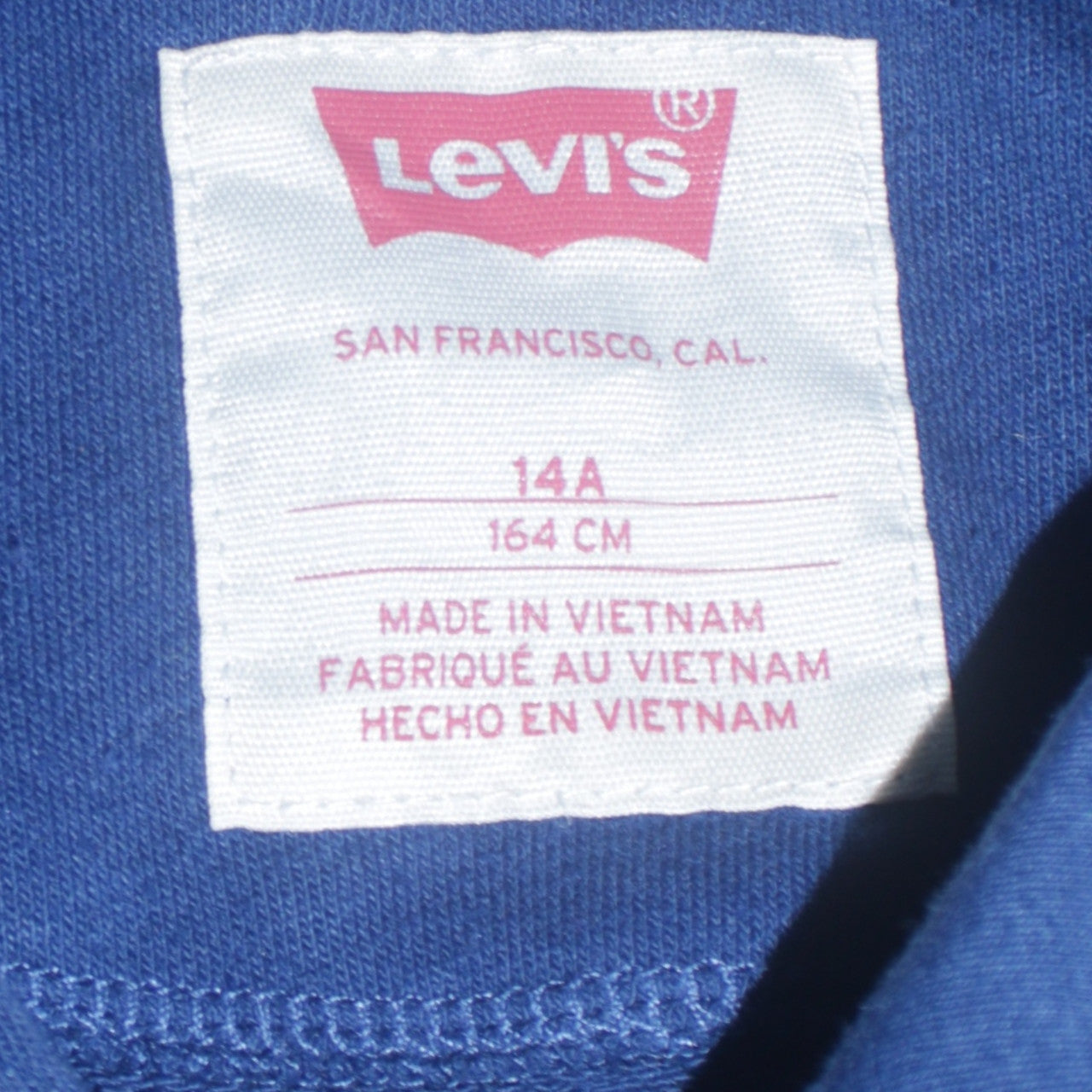 Levi's Boys Blue Pullover Hoodie 14 Years Cotton Blend Logo Design