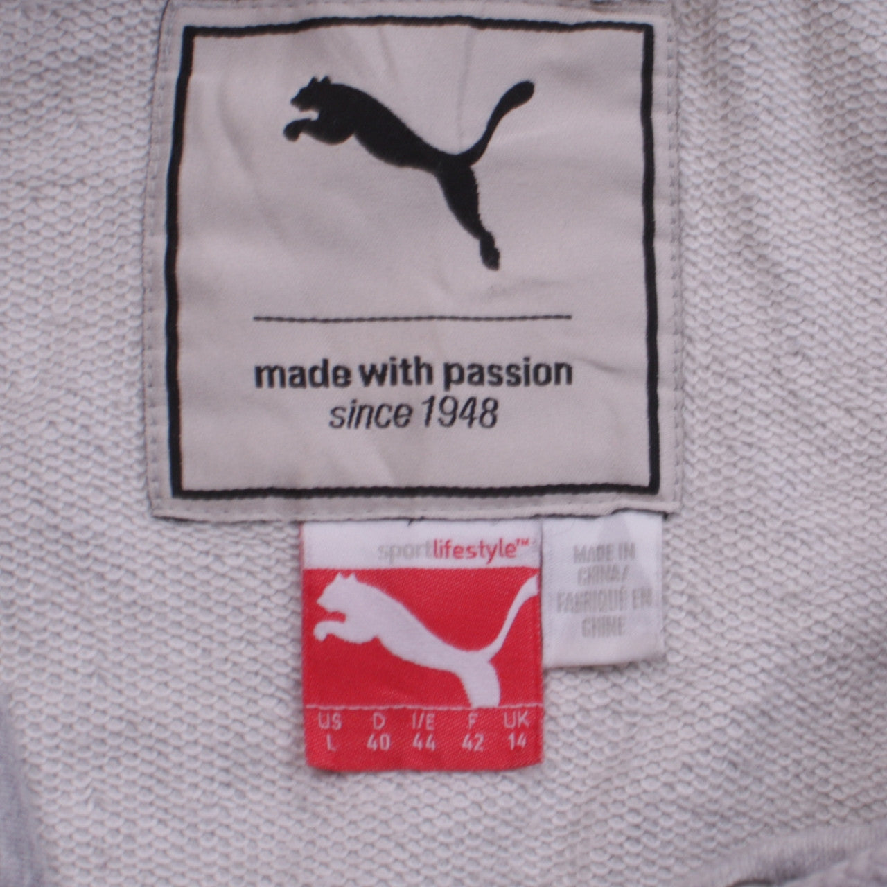 Puma Womens Grey Hoodie Size 14 Pullover Lightweight Cotton Blend