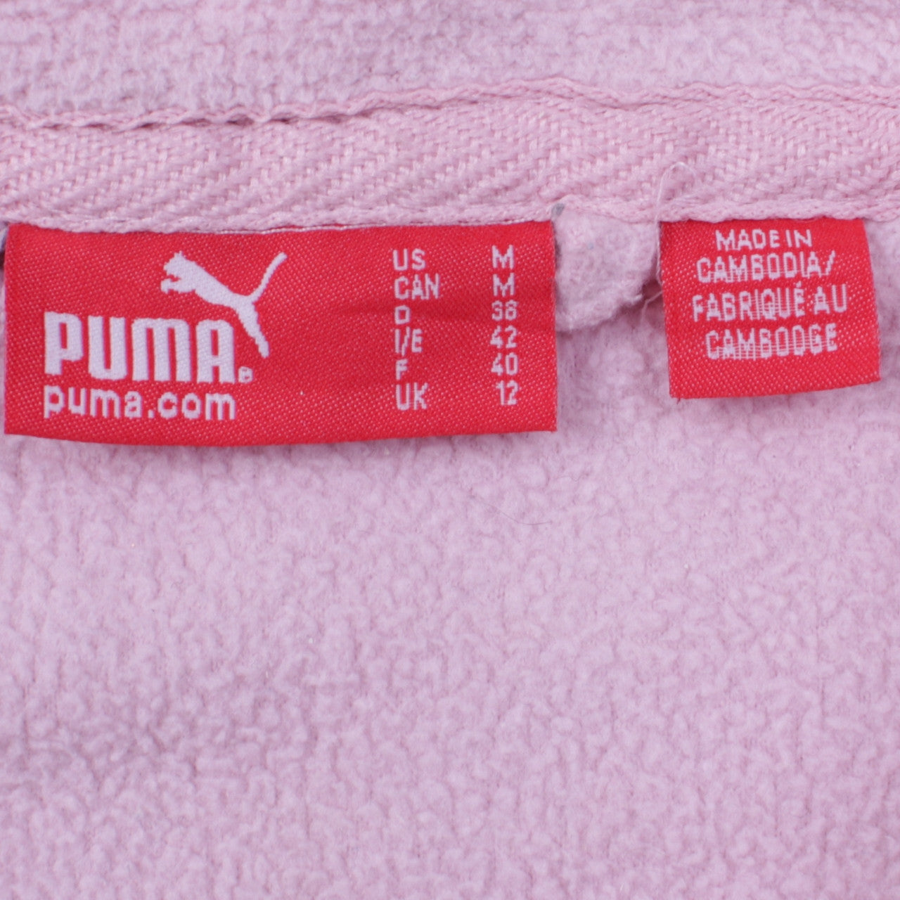 Puma Womens Pink Fleece Full Zip Jacket Size 12