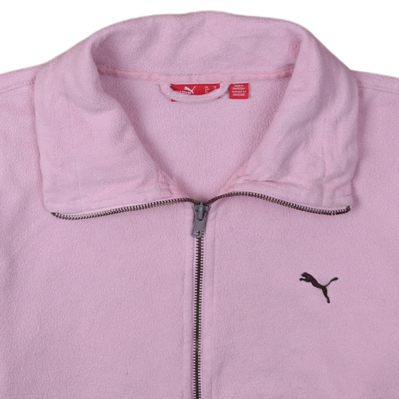 Puma Womens Pink Fleece Full Zip Jacket Size 12