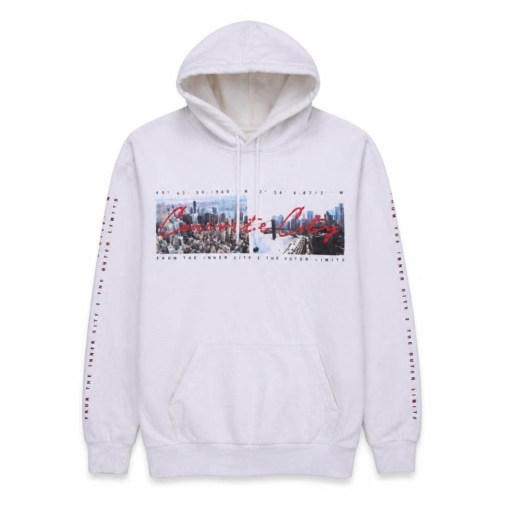 H&M Men's White Graphic Print Pullover Hoodie Size M