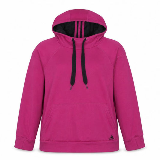 Adidas Girls Pink Pullover Hoodie Size L Fleece Lined Sportswear