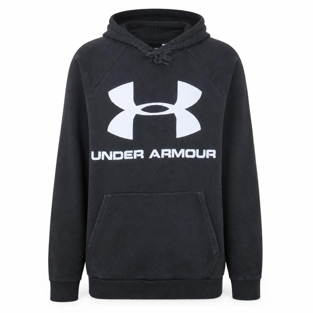 Under Armour Men's Black Pullover Hoodie Medium Fleece Logo Sportswear