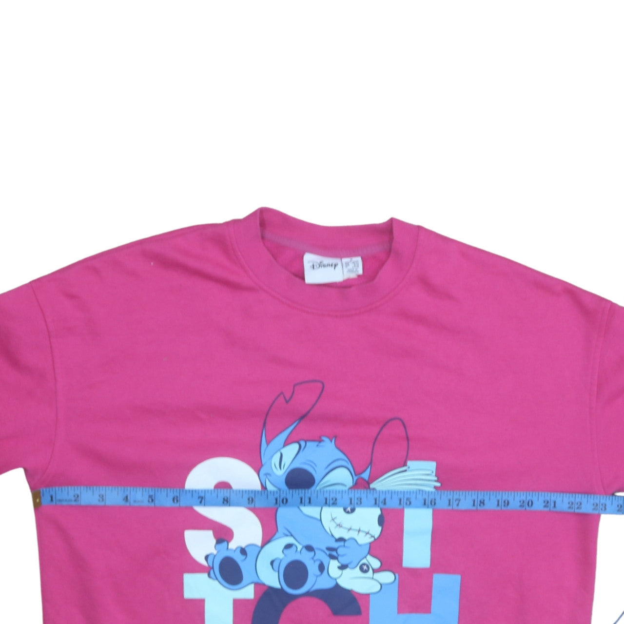 Disney Womens Pink Stitch Pullover Sweatshirt Size M 12/14