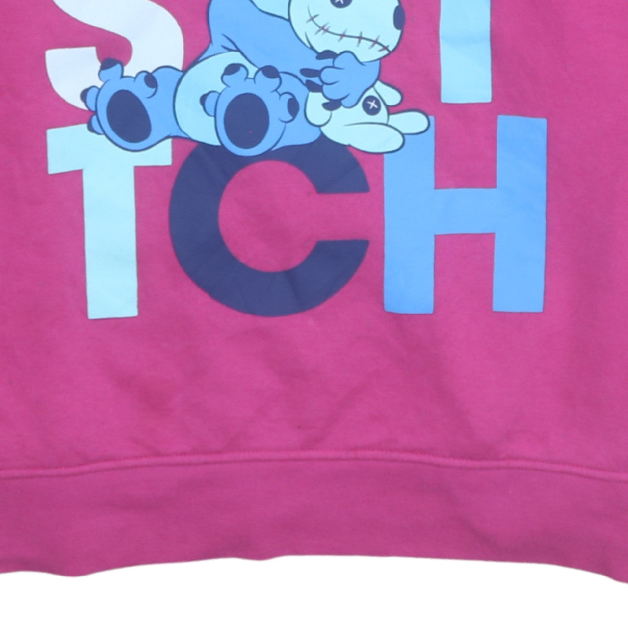 Disney Womens Pink Stitch Pullover Sweatshirt Size M 12/14