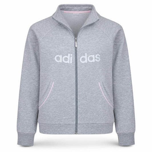 Adidas Womens Grey Full Zip Sweatshirt Size 12 Classic Fit